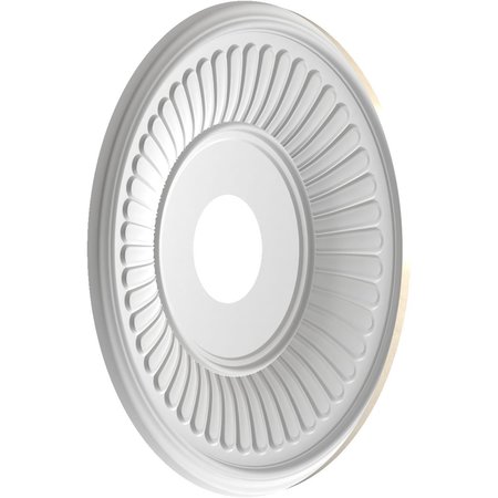 Ekena Millwork Berkshire PVC Ceiling Medallion (Fits Canopies up to 7"), 16"OD x 3 1/2"ID x 1"P CMP16BEEPE
